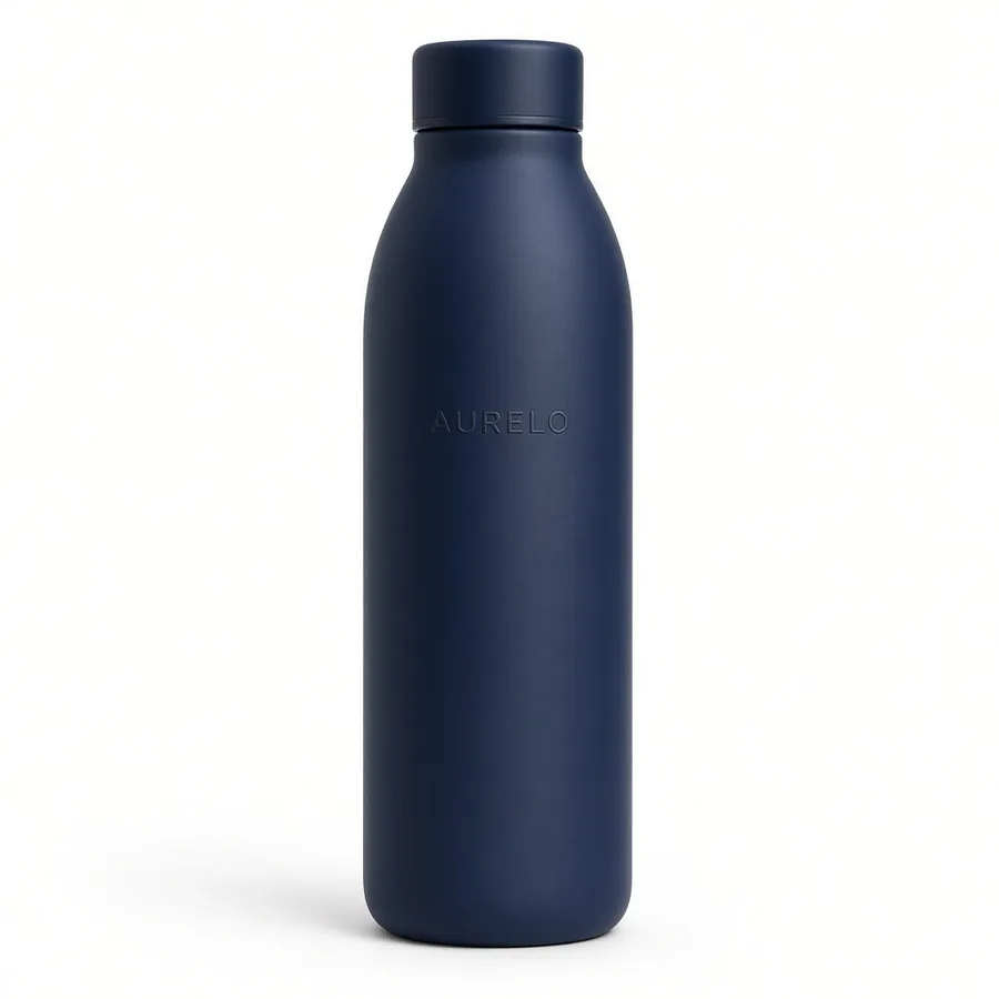 After: clean, high-contrast main image for the fictional Aurelo water bottle