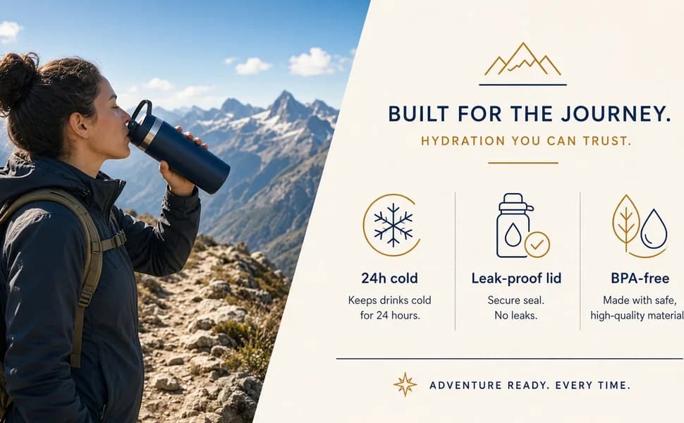 Sample A+ module for a fictional water bottle brand