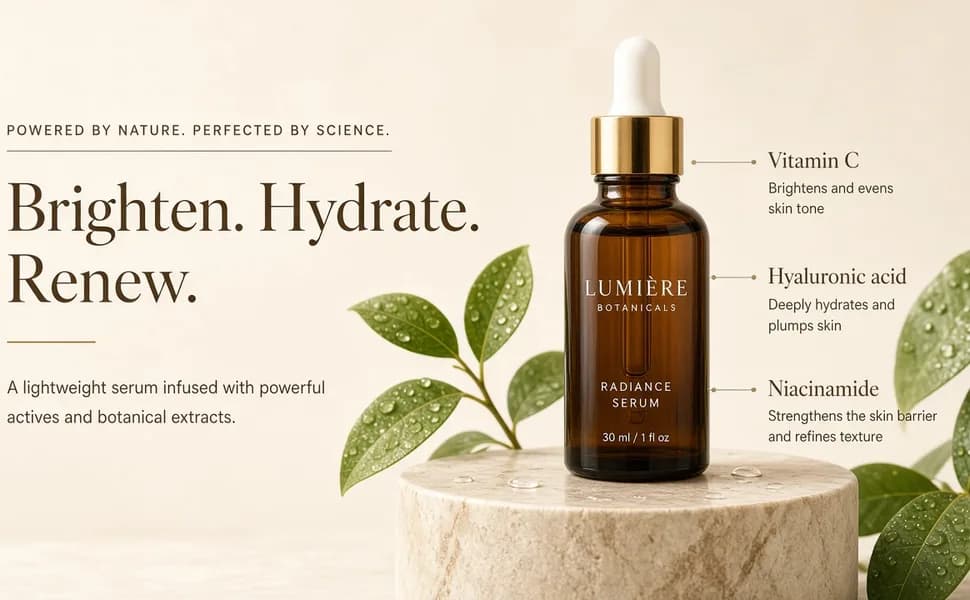 Sample A+ module for a fictional serum brand