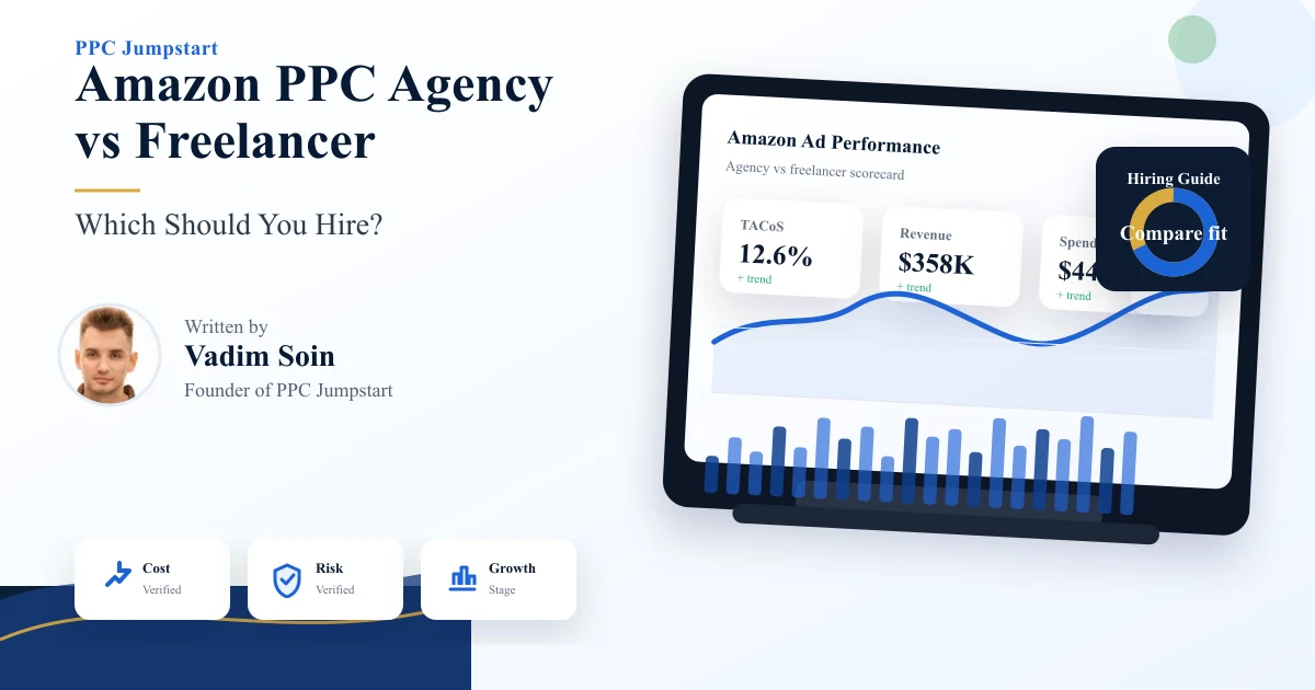 PPC Jumpstart hero for Amazon PPC agency versus freelancer comparison