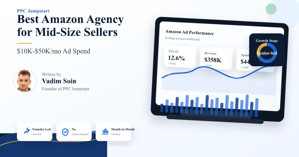 PPC Jumpstart hero for best Amazon agency for mid-size sellers