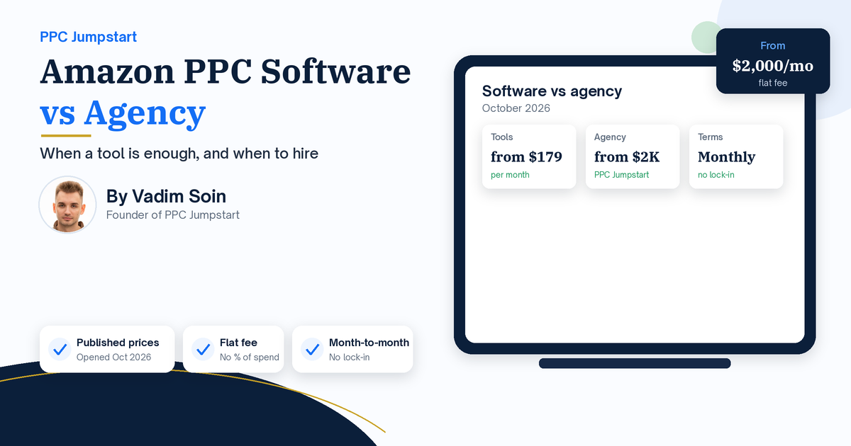 Amazon PPC Software vs Agency (2026): When Perpetua or Helium 10 Is Enough, and When to Hire