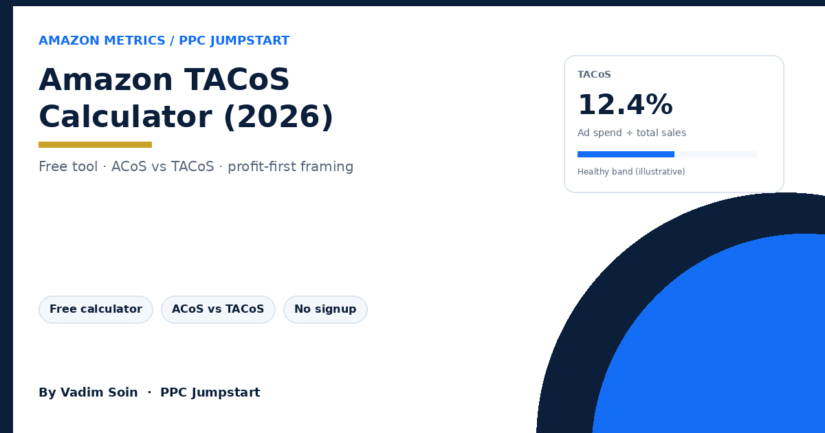 Amazon TACoS calculator cover — PPC Jumpstart