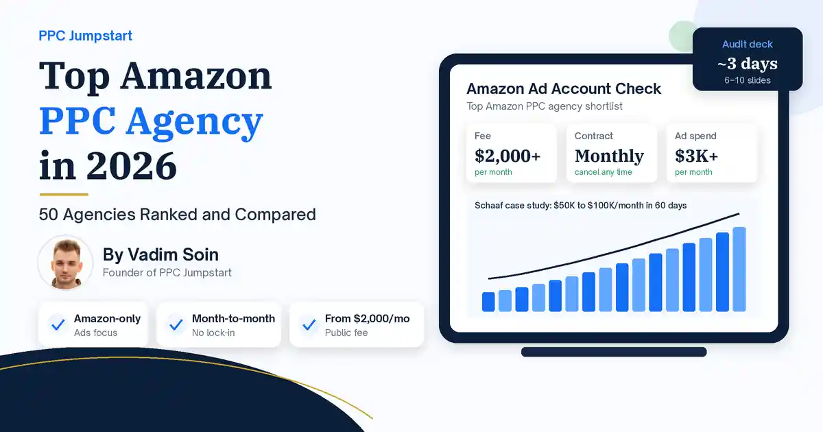 Top Amazon PPC Agency in 2026 cover by PPC Jumpstart